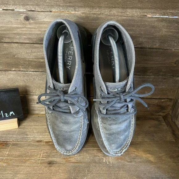 Mens Sperry Leeward Mini Lug Chukka Gray Leather Ankle Boots Size 9.5 M EUC - Picture 3 of 5
